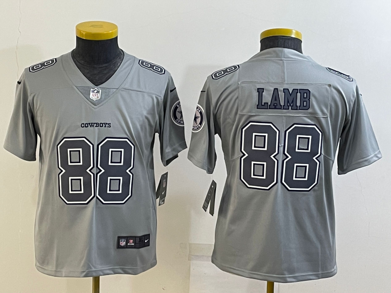 Youth Dallas Cowboys #88 CeeDee Lamb Grey Atmosphere Fashion Stitched Jersey